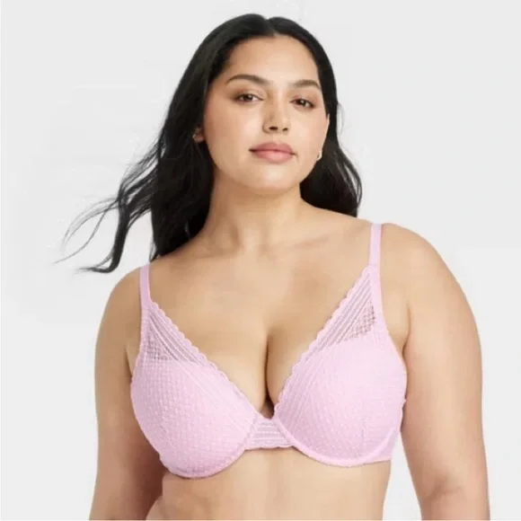 Auden Palatial Pink Plunge Push-Up Bra - Picture 4 of 8